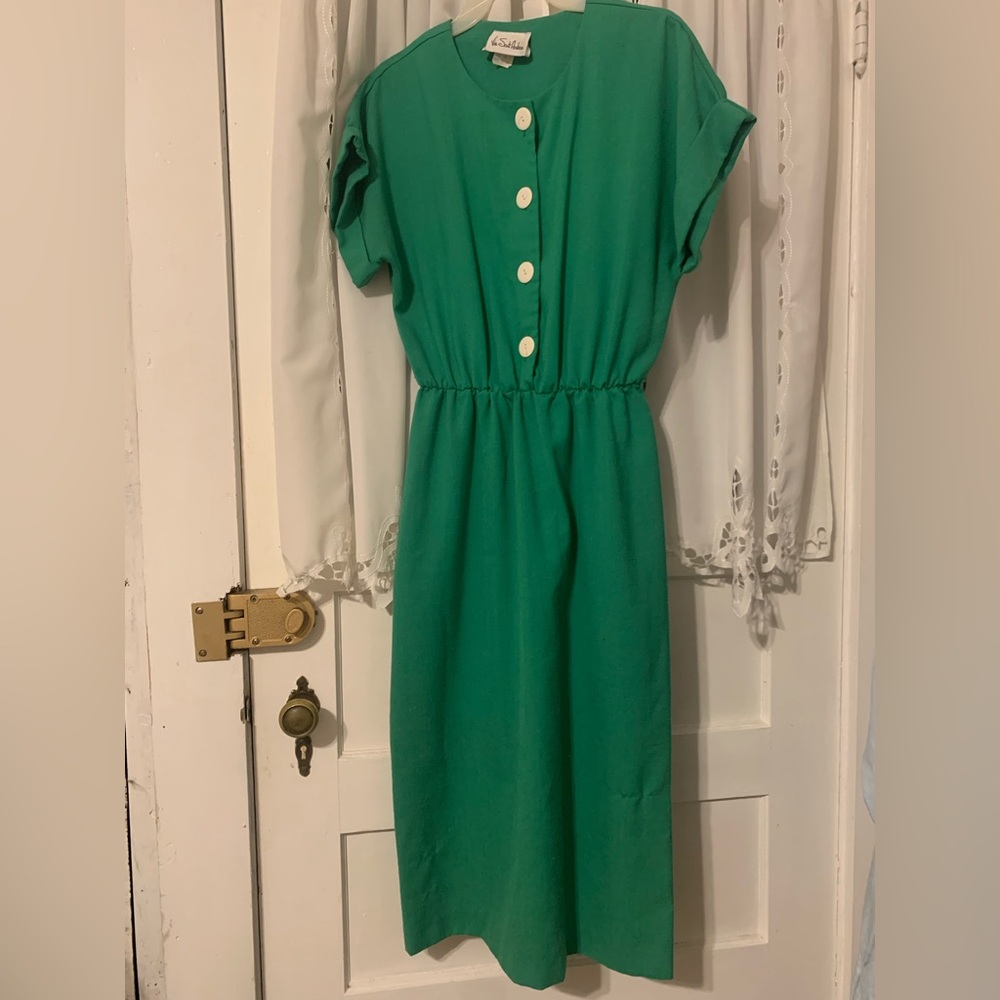 Vintage 80’s Green Button-Up Dress